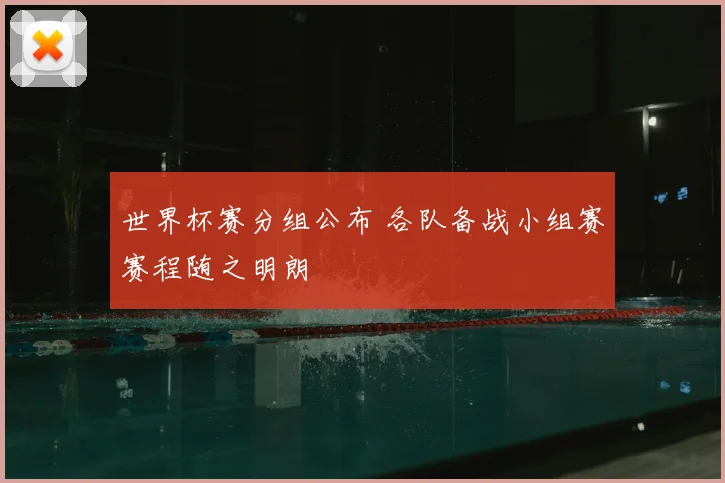 世界杯赛分组公布 各队备战小组赛赛程随之明朗